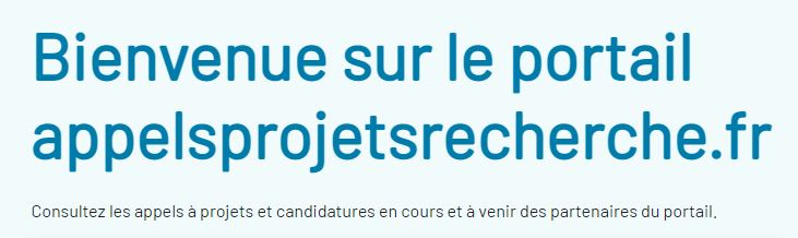 Lancement du portail appelsprojetsrecherche.fr